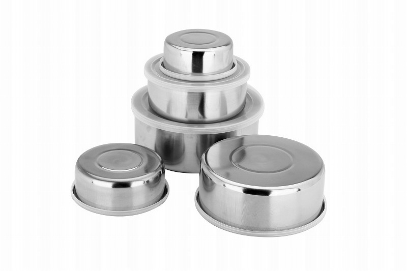 5PCS Fresh Mixing Bowl Set  Stainless Steel Food Container