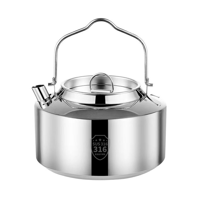 Food grade whistling kettle 1.2l stainless steel kettle for camping ss304 tea pots & kettles for outdoor