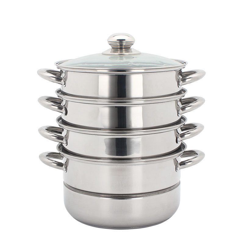 Stainless steel steamer and cooking pots 4 layer food steamer pot