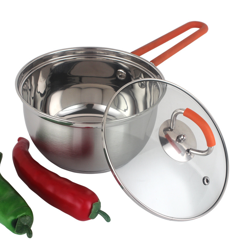 Stainless Steel Stock Pot Milk Pot With Silicone Handle