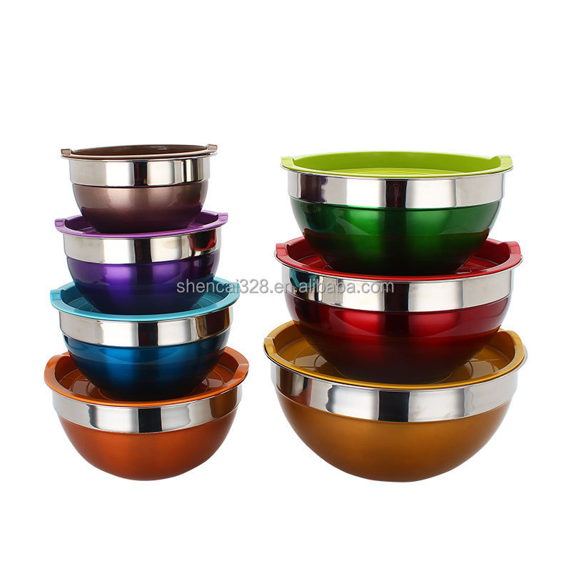 Stainless Steel Mixing Bowl Set/Stainless steel Salad bowls set with lids/Serving Bowl