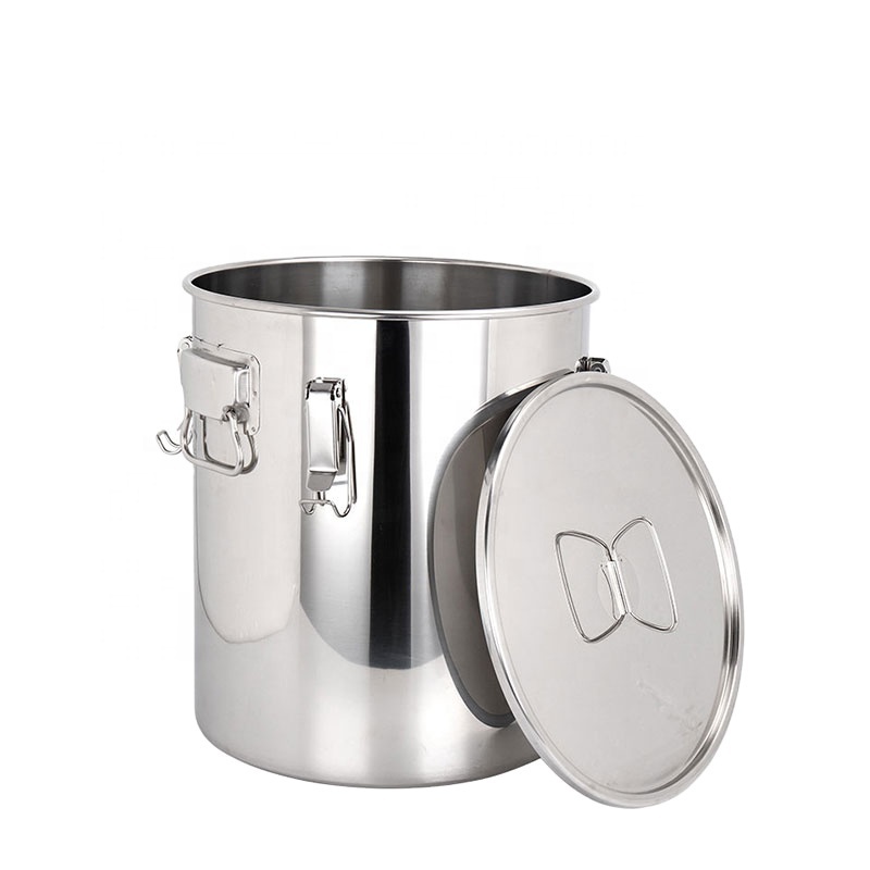 Big Capacity Stainless Steel  Milk Pot With Silicone Circle Milk Container  Milk Bucket With Lid