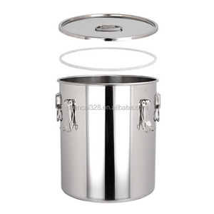 Big Capacity Stainless Steel  Milk Pot With Silicone Circle Milk Container  Milk Bucket With Lid