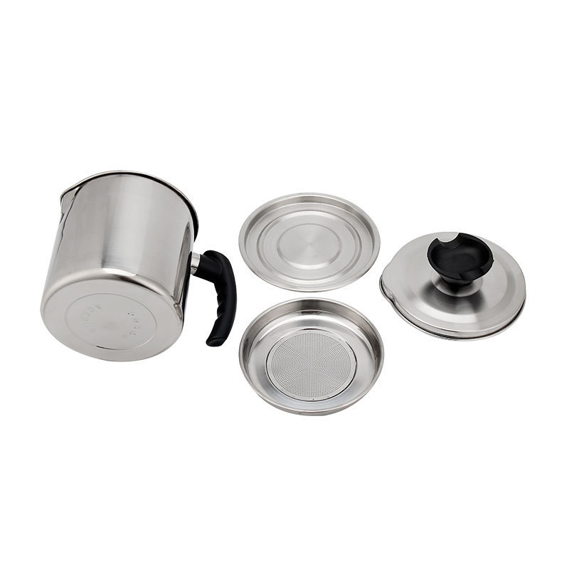 Stainless Steel Grease Keeper Oil Strainer Pot Grease Container With Lid And Base