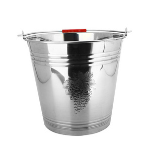 Factory Price 4/5/6/7/8/10/12/14/16L Stainless Steel Water Bucket Water Pail Metal Pail With Handle