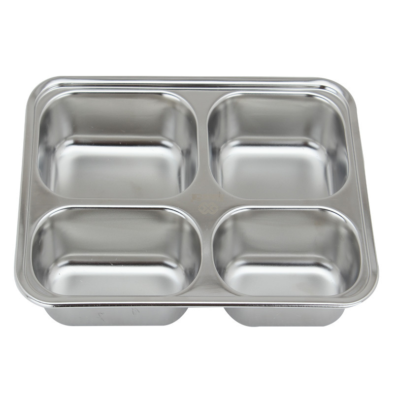 Bento Box Rectangle Lunch Box Stainless Steel with Compartment rectangular dinner plates  5 compartment fast food tray