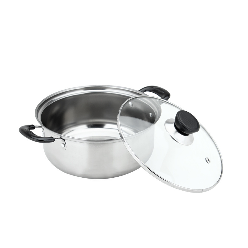 5pcs cooking pot stainless steel saucepan with glass lid set de casserole