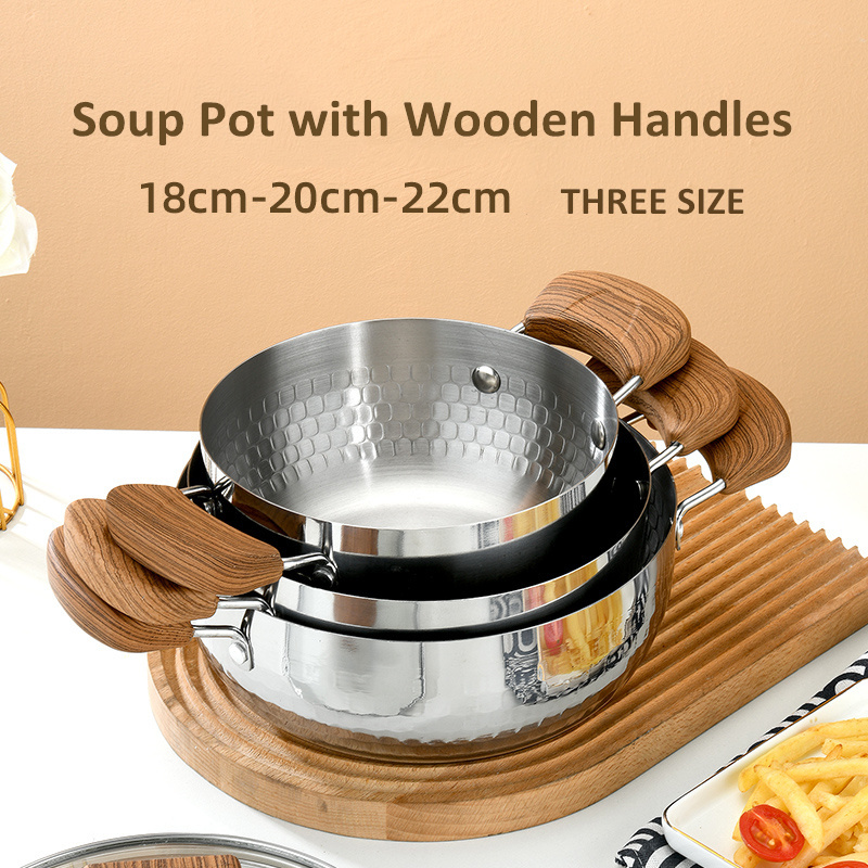 Kitchen Induction Saucepan Soup Dish Use Stainless Steel yukihira sauce pans set cookware set pots nonstick sauce pans