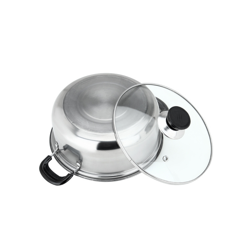 5pcs cooking pot stainless steel saucepan with glass lid set de casserole