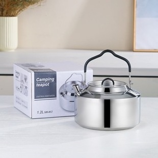 Food grade whistling kettle 1.2l stainless steel kettle for camping ss304 tea pots & kettles for outdoor