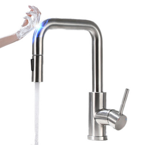 Touch On Kitchen Faucets SDSN Black Pull Out Water Mixer Tap Smart Touch Control Kitchen Faucet Pull Down Sensor Kitchen Faucets