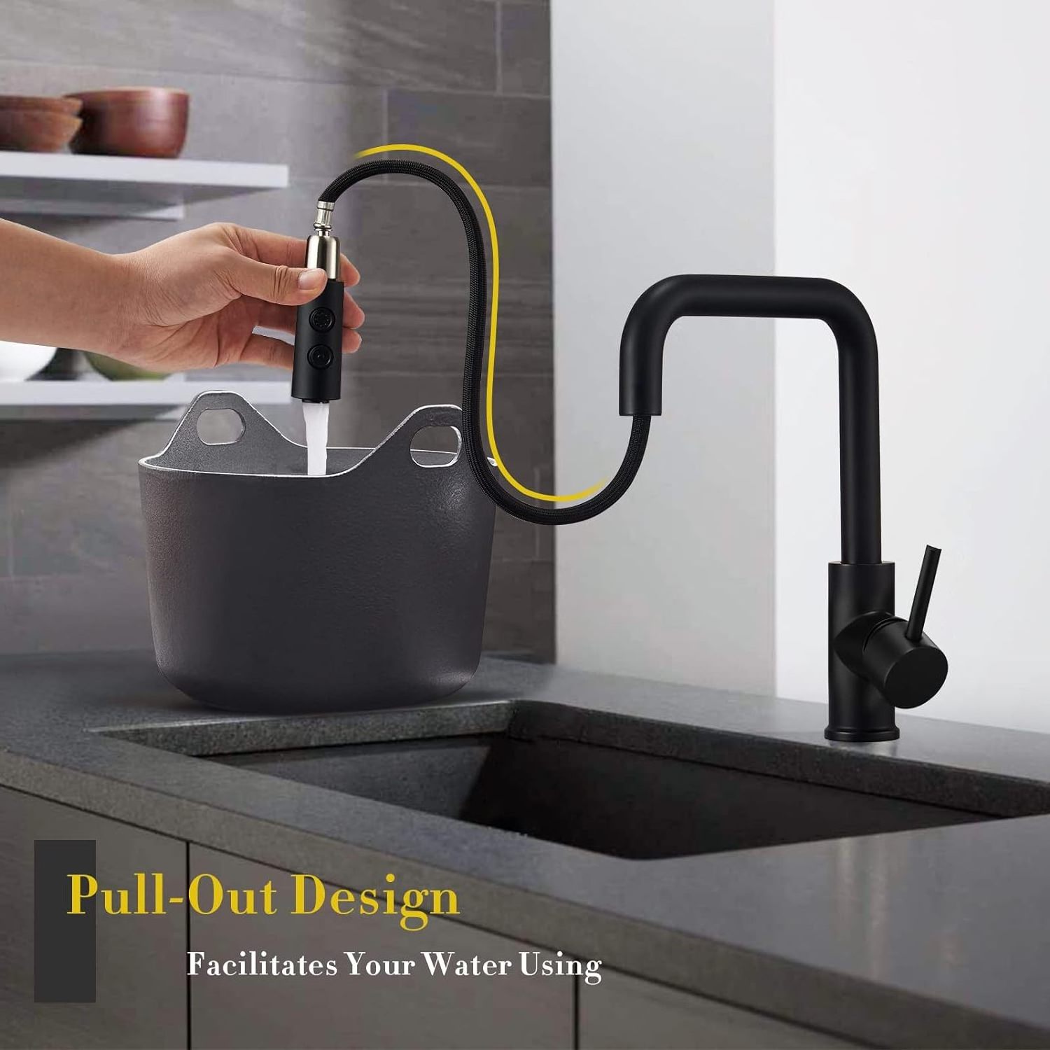 Touch On Kitchen Faucets SDSN Black Pull Out Water Mixer Tap Smart Touch Control Kitchen Faucet Pull Down Sensor Kitchen Faucets