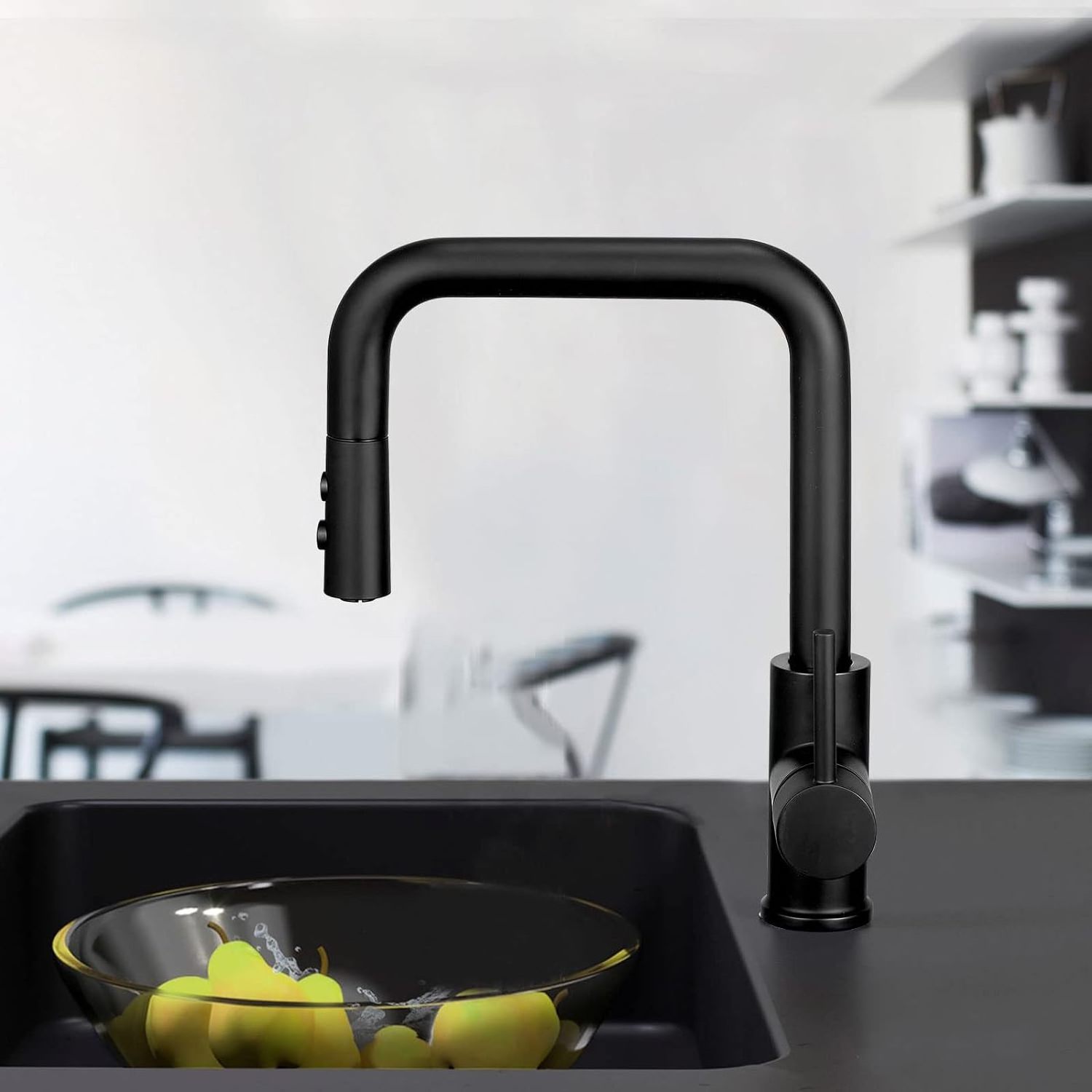 Touch On Kitchen Faucets SDSN Black Pull Out Water Mixer Tap Smart Touch Control Kitchen Faucet Pull Down Sensor Kitchen Faucets