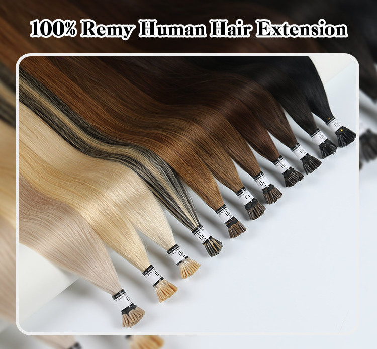 100% remy hair i tip human hair extensions straight 1b raw indian i-tip stick double drawn itip extensions virgin hair cambodian