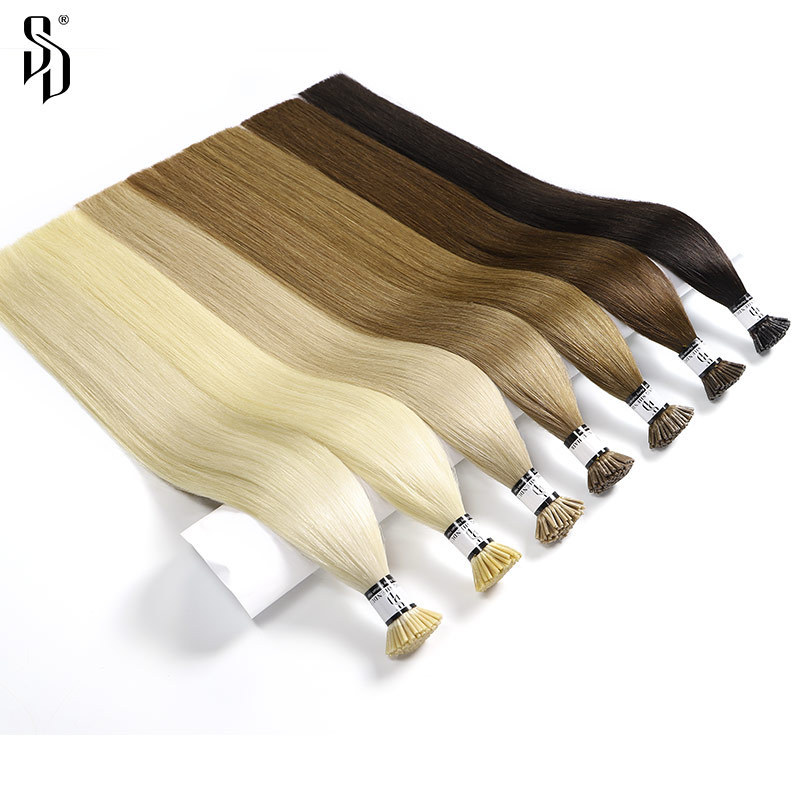 50g 100g 22 icnh 1b i tip hair extensions straight raw virgin 100% remy hair wholesale double drawn itip human hair extensions