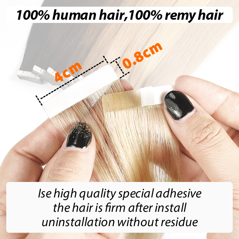 Wholesale Double Drawn remy Hair Extensions tape in Vendor Virgin bone straight Natural Human Tape Hair extension manufacturers