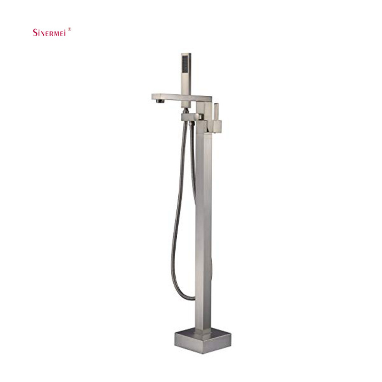 Good quality Freestanding Shower Faucet Brass Bathtub Faucet Floor Mount Tub Filler Faucet