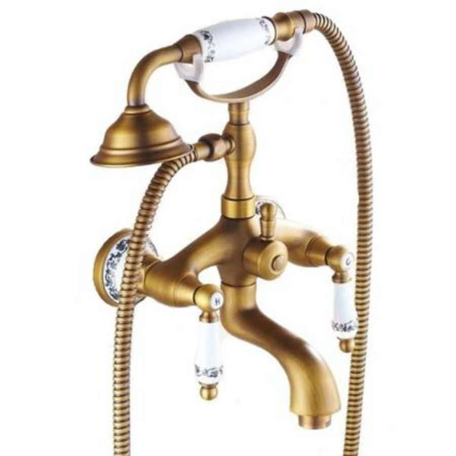 European Antique Shower Faucet Bathtub Taps Wall Mounted Shower Set Bathroom Mixer Bath Faucet Contemporary Thermostatic Faucets