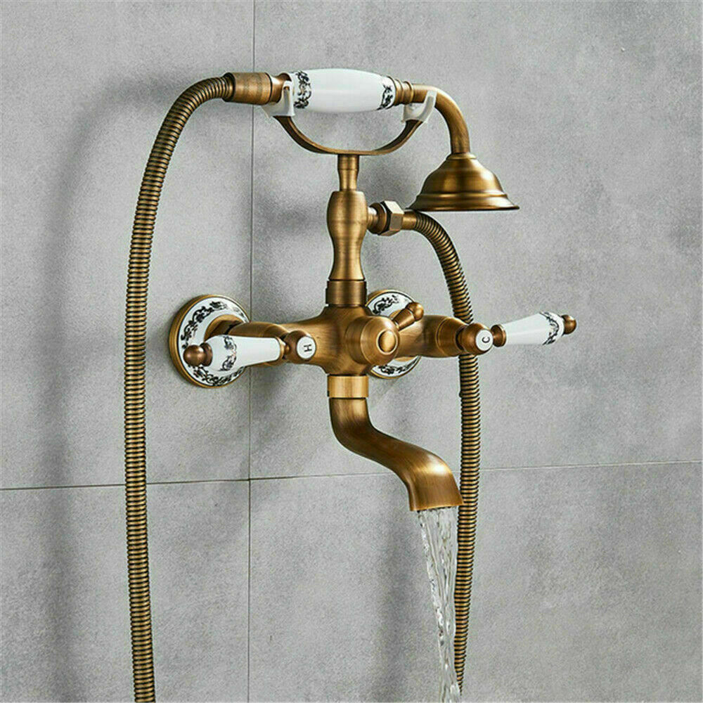 European Antique Shower Faucet Bathtub Taps Wall Mounted Shower Set Bathroom Mixer Bath Faucet Contemporary Thermostatic Faucets