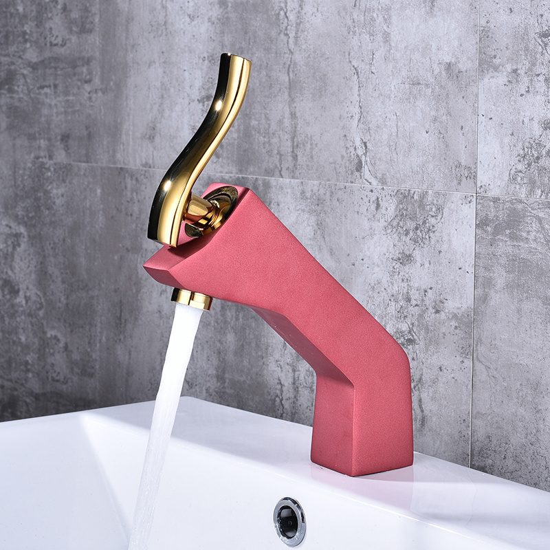 Pink Basin faucet Single Level Bathroom wash basin faucet Basin mixer water tap lavatory faucet