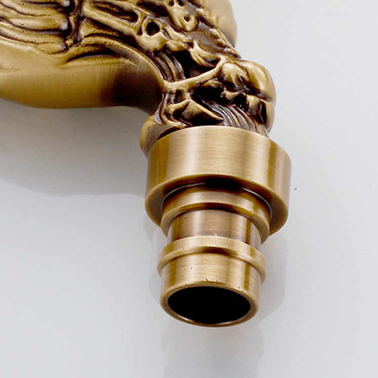 Washing Machine Faucet Outdoor Faucet Bibcock  Antique Bronze Dragon Carved water Tap Bathroom Mop Faucet