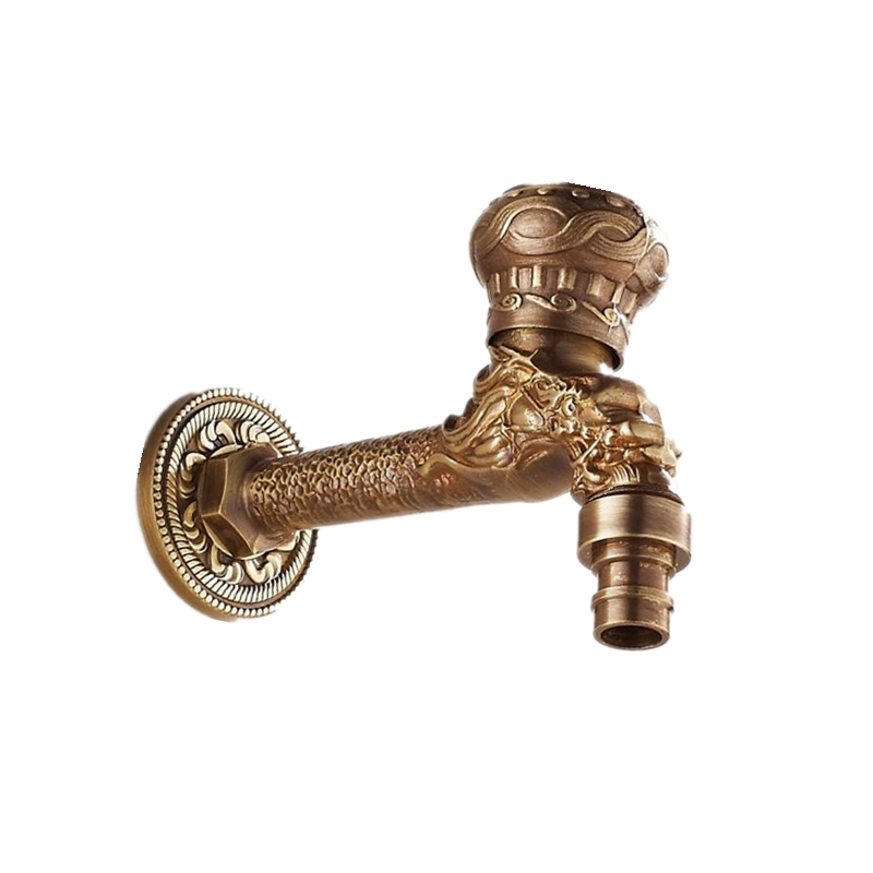 Washing Machine Faucet Outdoor Faucet Bibcock  Antique Bronze Dragon Carved water Tap Bathroom Mop Faucet