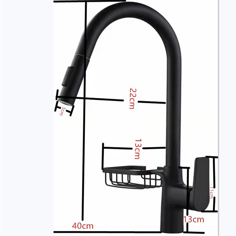 White Pull down kitchen faucet with basket rotatable hot and cold copper sink faucet Kitchen mixer Kitchen taps