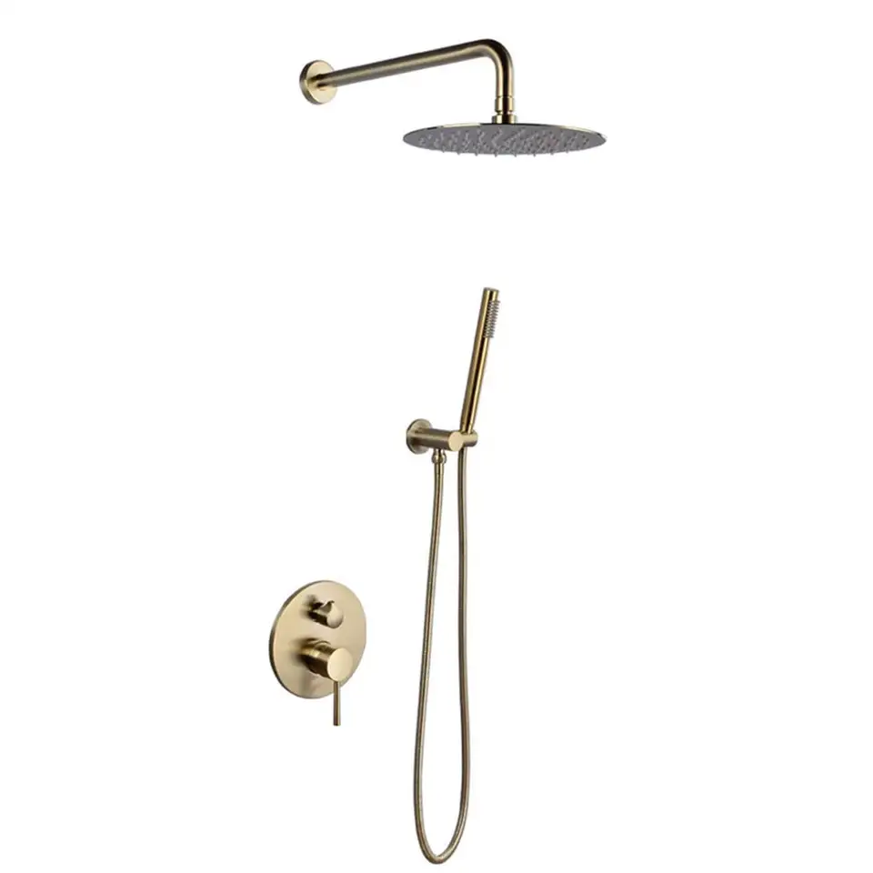 Shower Head System Shower Column Set Rain Showerhead Wall Mounted Shower Faucet Set gold