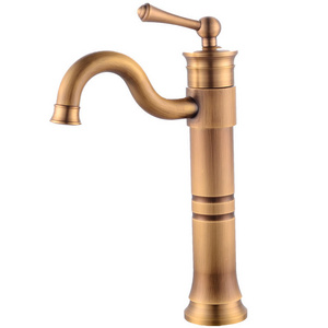 Retro creative European style copper antique basin faucet hot and cold Bathroom Faucet Contemporary Mixer Tap lavatory faucet