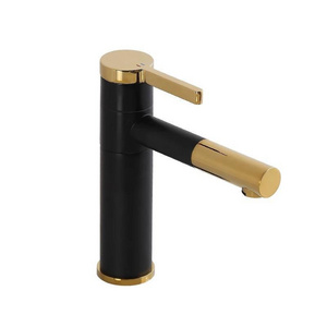 Black gold Pull out basin tap sink faucet bathroom kit faucet tap