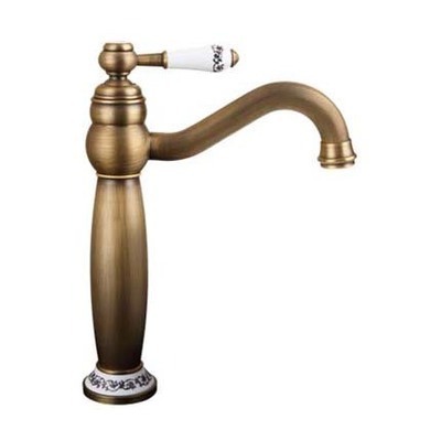 Basin Taps Vintage Marble Handle Basin Faucet Brass Basin Mixer Antique Brass  lavatory faucet