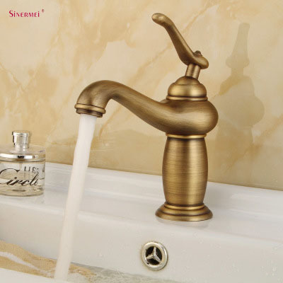 Basin Faucet with Single Handle Basin Mixer Taps European Thermostatic Faucets Style Antique Brass Deck Mounted Ceramic Modern lavatory faucet