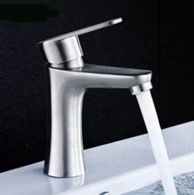 304 stainless steel Brushed Finish Basin Mixer Tap Single Handle Thermostatic Hot and Cold bathroom faucet basin faucet