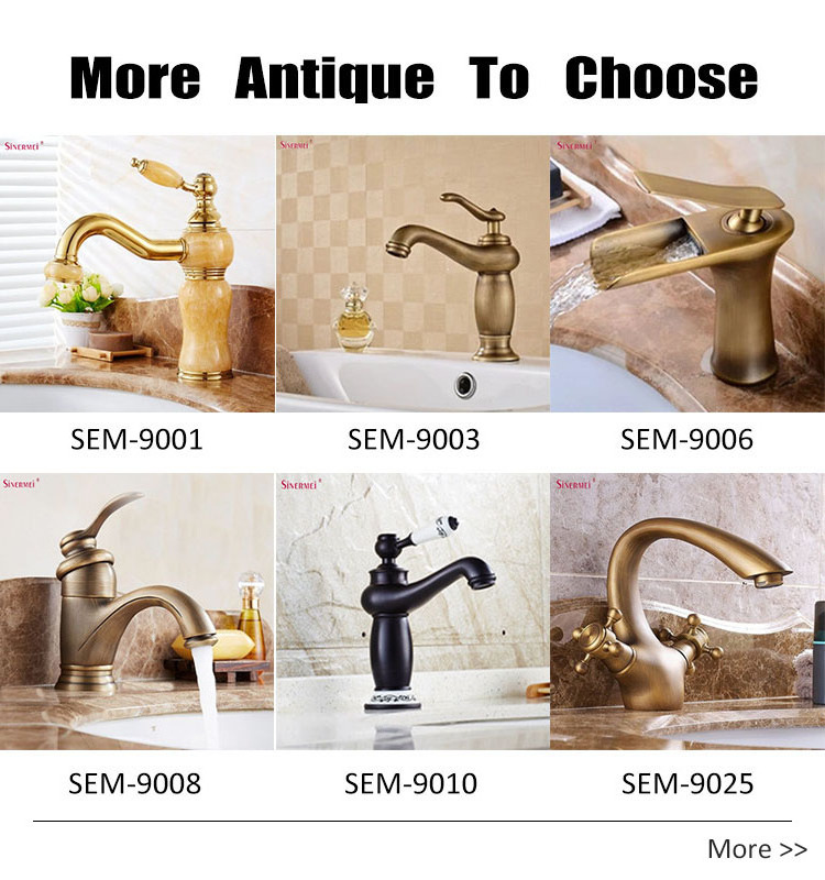 Deck Mounted Single Handle Basin Faucet Bamboo Shape Basin taps Antique Bathroom faucet Brass Faucet