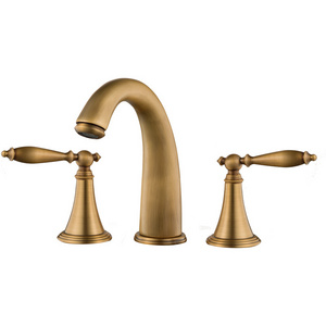 3 Hole bathroom faucet  Antique Bronze basin taps Dual handle basin faucet lavatory faucet