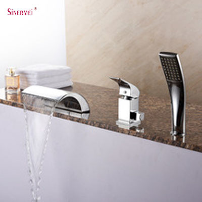 Factory Deck Mounted Bath Shower Mixer Tap 3  Hole Waterfall Faucet for Bathtub