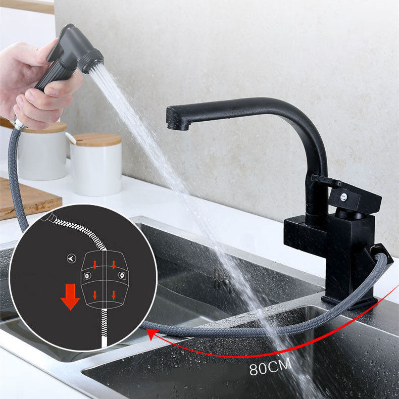 Multi functional Pull Out Kitchen faucet with Sprayer Kitchen taps 360 Swivel Kitchen sink faucet 2 delivery port