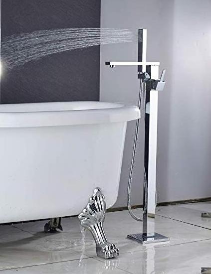 Good quality Freestanding Shower Faucet Brass Bathtub Faucet Floor Mount Tub Filler Faucet