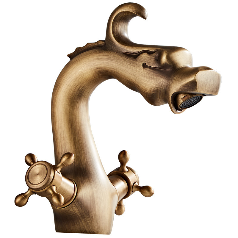 European copper basin faucet antique Basin taps bathroom Dragon faucet lavatory faucet