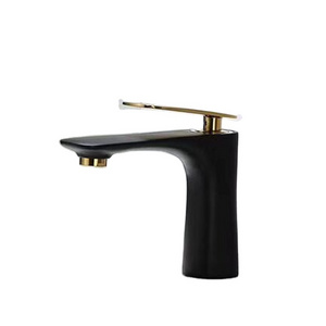 Matt Black Wash Basin faucet Basin taps with Golden handle Bathroom faucet hot and cold water Basin mixer tap lavatory faucet