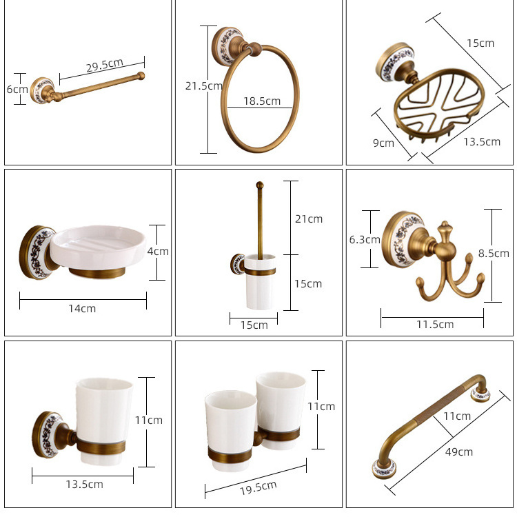 European antique bath towel rack set toilet bathroom towel rack wall hanging bathroom pendant towel rack stand Bathroom Hardware