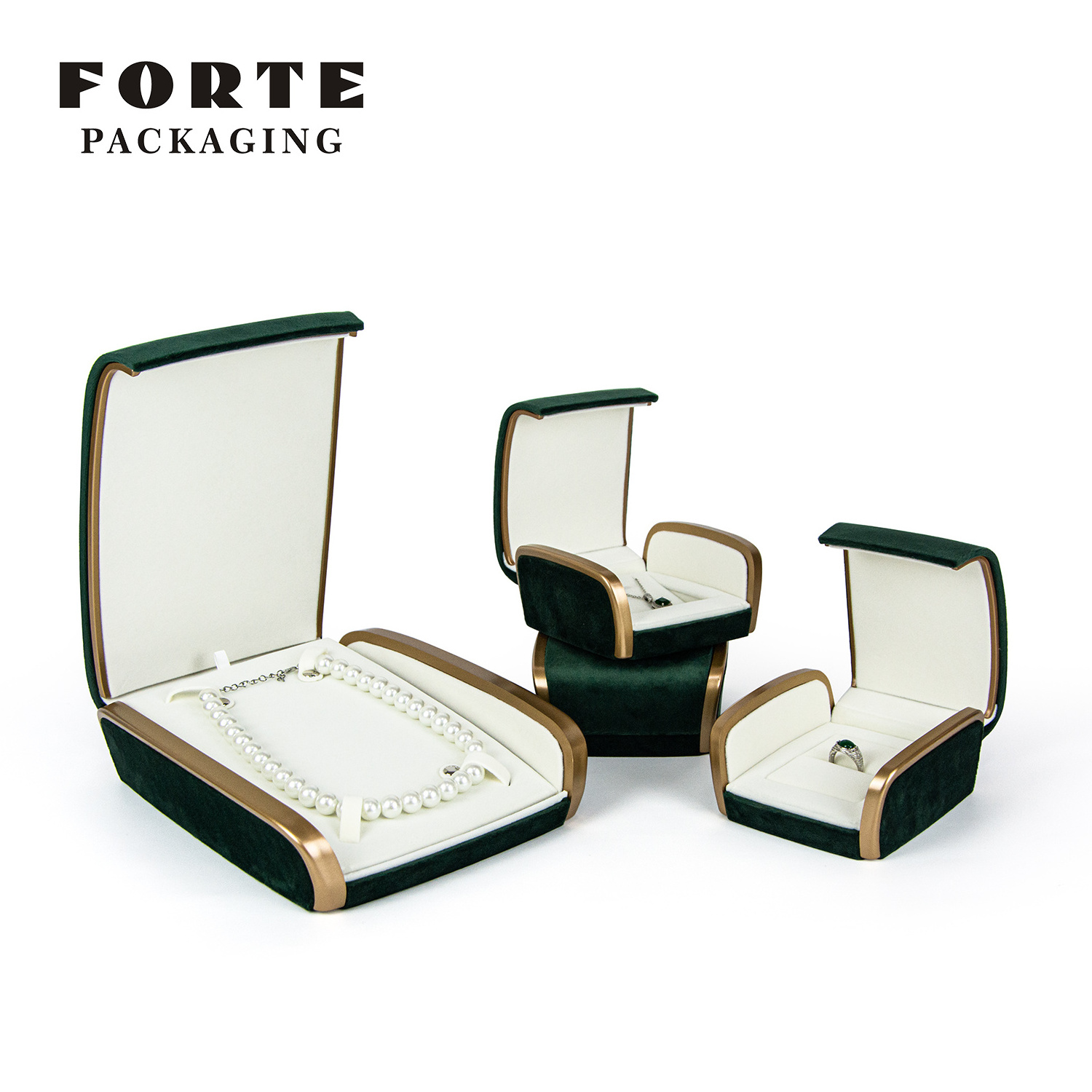 FORTE Luxury Sofa Shape Jewelry Box Can Be Customized Green Velvet Ring Bracelet Pendant Box Velvet Large Necklace Box With Logo