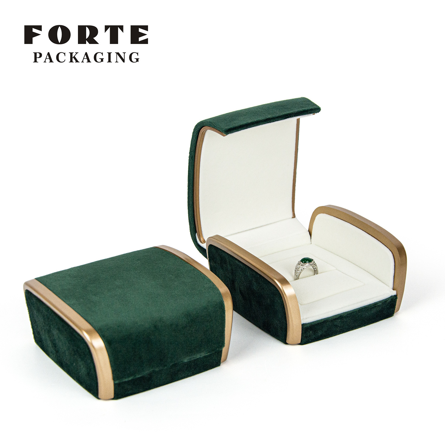 FORTE Luxury Sofa Shape Jewelry Box Can Be Customized Green Velvet Ring Bracelet Pendant Box Velvet Large Necklace Box With Logo