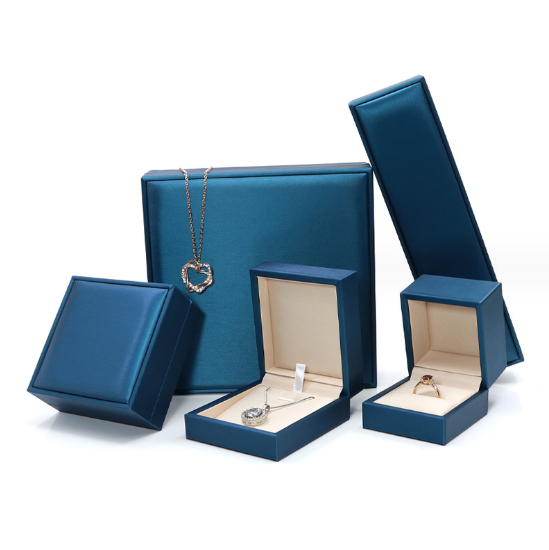 FORTE luxury PU Leather jewellery packaging bracelet ring earring box customized foil logo big necklace box jewelry set box