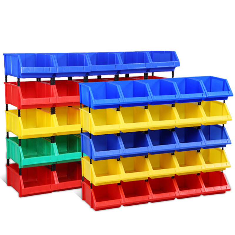 Front Opening Industrial High Quality Plastic Stackable Small Spare Parts Tools Bolt Storage Box Shelf Container Bins