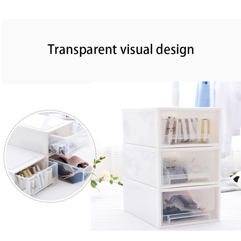 muebles para guardar ropa Plastic Transparent Stackable Drawer Decor Closet Wardrobe Organizer Storage Boxes For Clothes