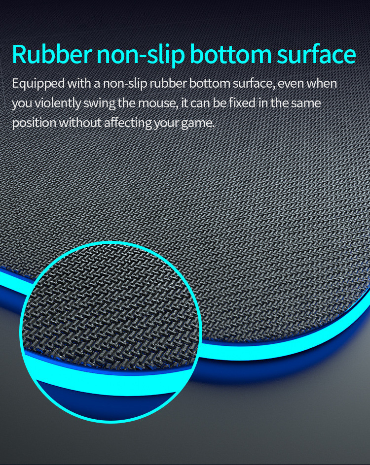 Factory Wholesale Hot Sale Non-slip Comfortable Natural Rubber Multifunction Wireless Charging Gaming LED Rgb Mouse Pad