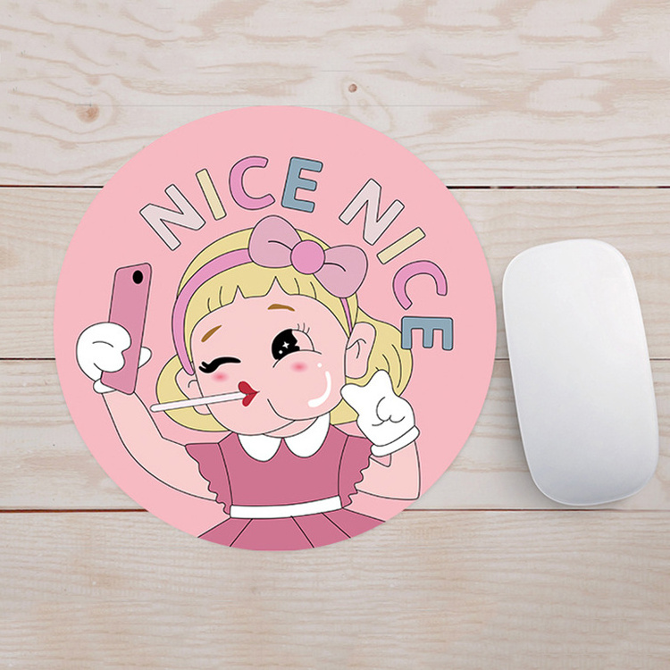 2021 Custom Hot Sale Printing Cute Cartoon Character Earth Round Rubber Waterproof Mouse Pad