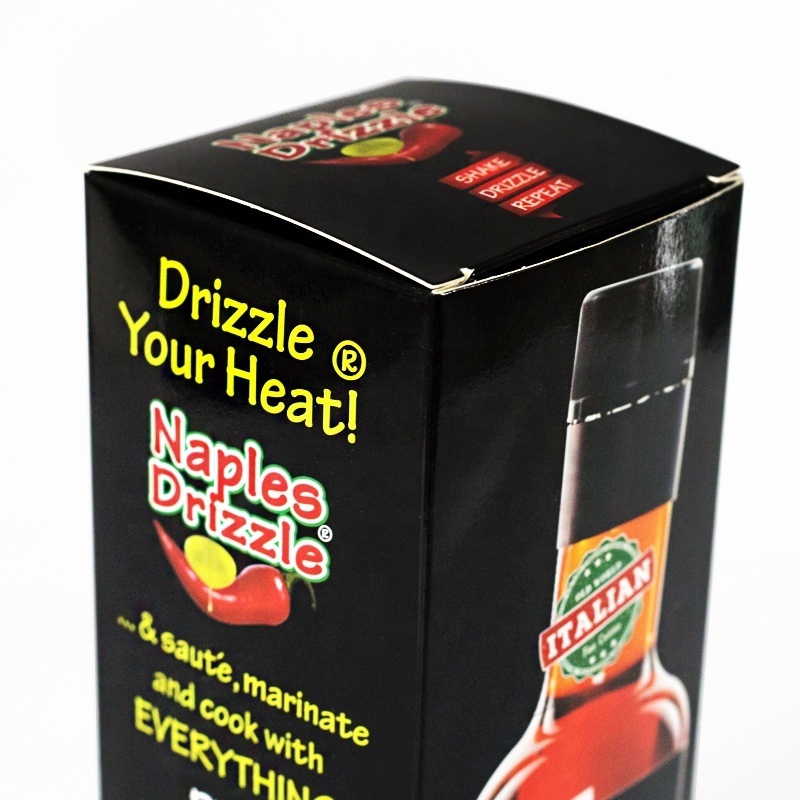 Custom Italian tomato red pepper hot sauce bottle packaging box