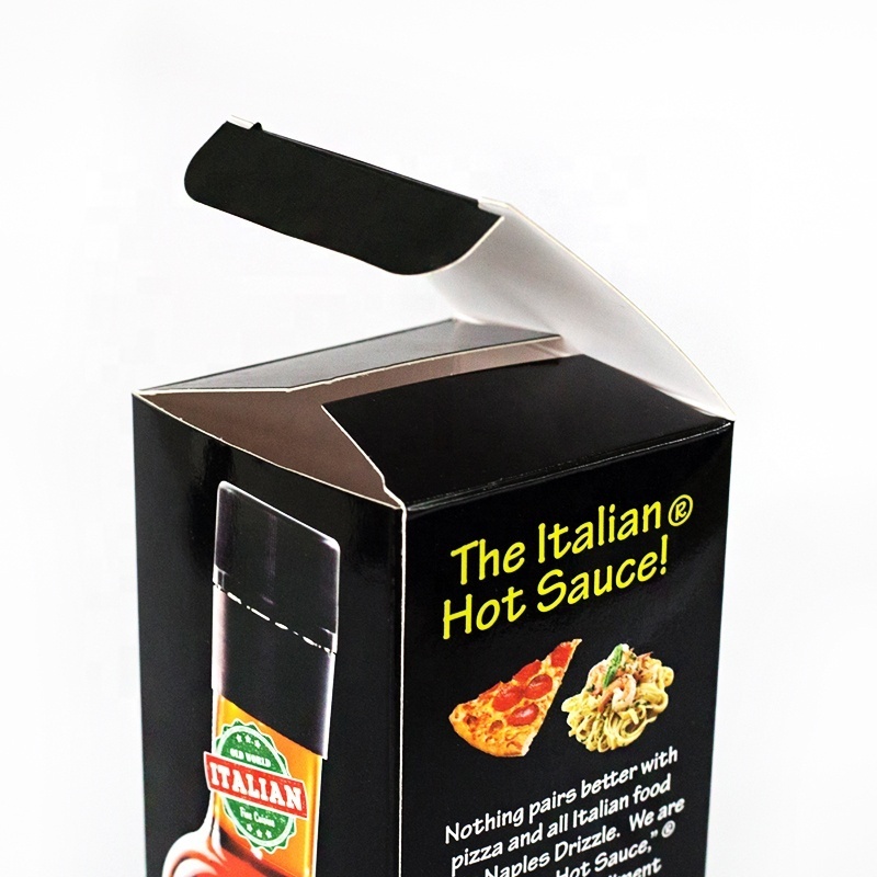 Custom Italian tomato red pepper hot sauce bottle packaging box